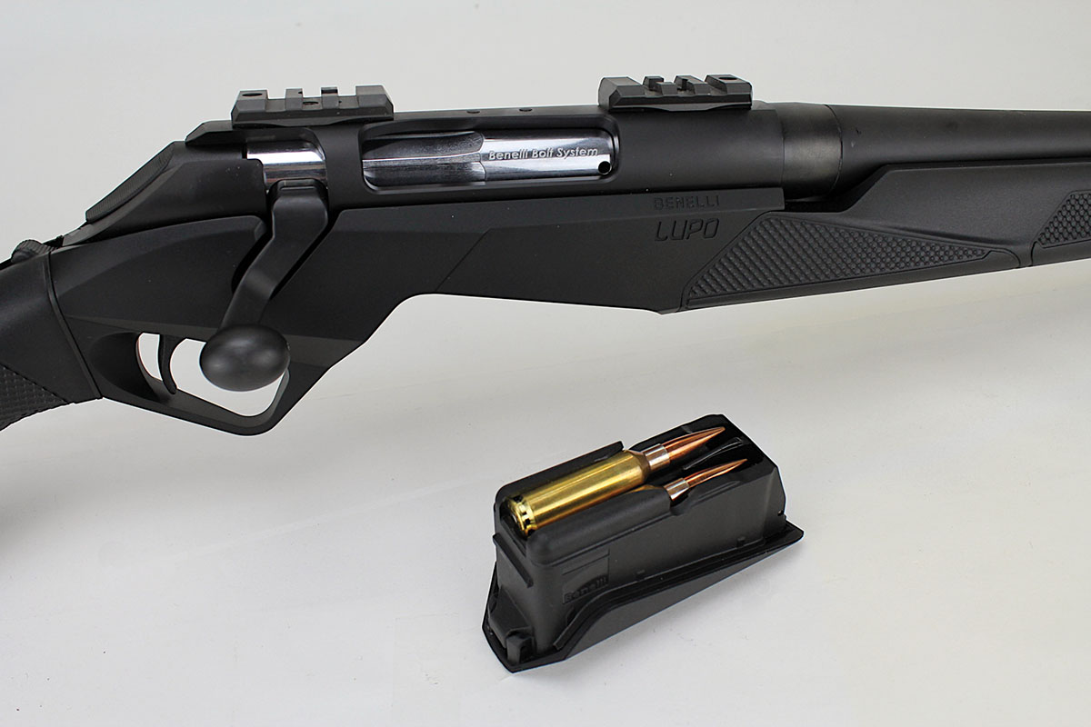 Lupo’s polymer staggered magazine holds five rounds of 6mm Creedmoor. It locks firmly into place without rattle.
